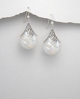 Náušnice pravé perly 5,39gr (Perly s duhovými, barevnými odlesky)