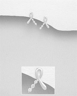 Náušnice Ribbon 0,91gr (Materiál náušnic stříbro Ag 925/1000)