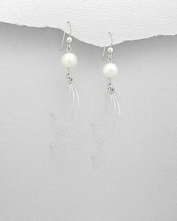 Náušnice s perlou říční (Materiál stříbro Ag 925/1000)