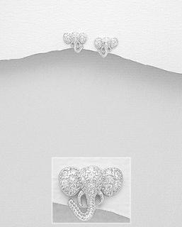 Náušnice se slonem 1,35gr (Materiál náušnic stříbro Ag 925/1000)