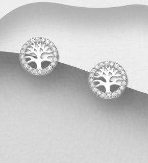 Náušnice strom života 1,6gr (Materiál stříbro Ag 925/1000 - TOP šperky)