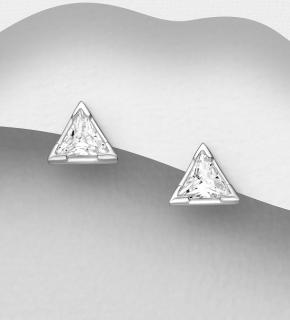 Náušnice triangl zirkon 1,2gr (Materiál stříbro Ag 925/1000)