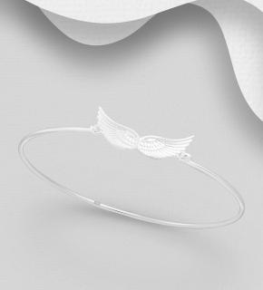 Pevný náramek andělská křídla  (Materiál stříbro Ag 925/1000 )