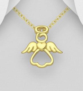Přívěsek andělíček (Materiál stříbro Ag 925/1000 pozlaceno pravým zlatem)