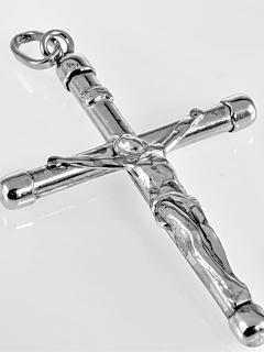Přívěsek křížek 60x35mm s Kristem - stříbrný, 4,6gr (Materiál stříbro Ag 925/1000)
