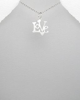 Přívěsek LOVE 0,8gr (Materiál stříbro Ag 925/1000 - likvidace skladu)