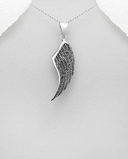 Přívěsek masivní - andělské křídlo 6gr (Šperky oxidované stříbro Ag 925/1000)