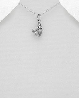 Přívěsek mořská panna 0,8gr (Šperky oxidované stříbro Ag 925/1000)