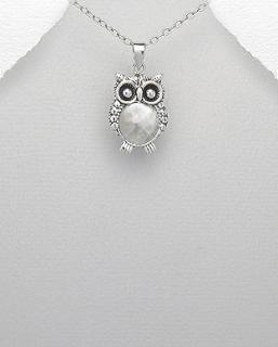 Přívěsek sovy 1,16gr (Šperky oxidované stříbro Ag 925/1000)