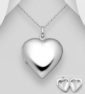 Přívěsek srdce - medailon masivní 6gr  (Materiál stříbro Ag 925/1000)