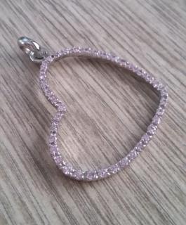Přívěsek srdce pink  2,15gr (Materiál stříbro Ag 925/1000 - likvidace skladu)