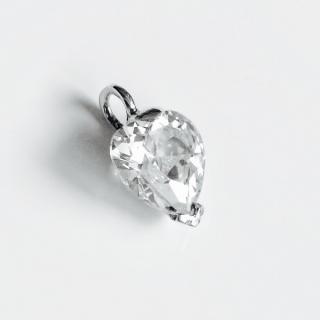 Přívěsek srdce s krystalem 3,11gr (Materiál stříbro Ag 925/1000 broušený krystal)