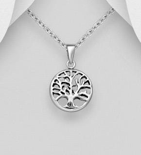 Přívěsek strom života 13mm (Šperky oxidované stříbro Ag 925/1000)