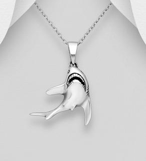 Přívěsek žraloka 6,4gr (Materiál stříbro Ag 925/1000)