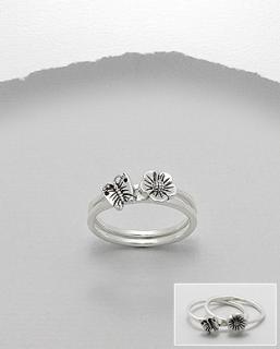 Prsten vel. 54 - dva prsteny 2,5gr (Stříbrné prsteny skládací)