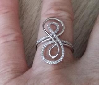 Prsten vel. 54, nekonečno 3gr Infinity (Materiál stříbro Ag 925/1000 se zirkony)