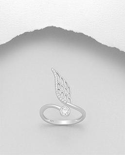 Prsten vel. 54 s křídlem 2gr (Stříbrné prsteny se zirkony)