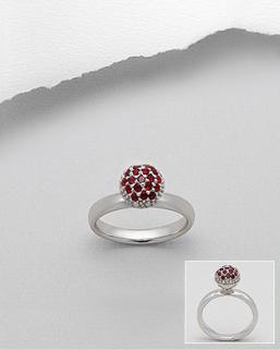 Prsten vel. 56  5,8gr červené zirkony (Luxusní prsten se zirkony)