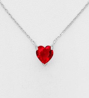 Řetízek a srdce Swarovski Red (Šperky Swarovski Elements s certifikátem pravosti)