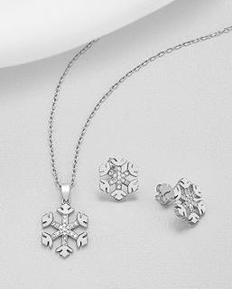 Set z vloček snowflake 5,5gr (Materiál stříbro Ag 925/1000 - likvidace skladu)