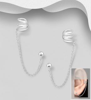 Záušnice řetízkové lemující ucho 1gr (Materiál stříbro Ag 925/1000 - TOP šperky)