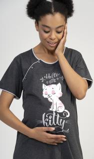 Dámská noční košile mateřská Little cat  XL tmavě šedá