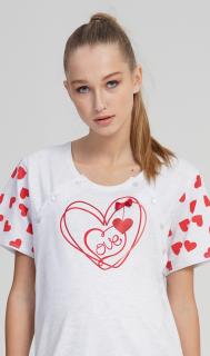 Dámská noční košile mateřská Love  L světle šedá
