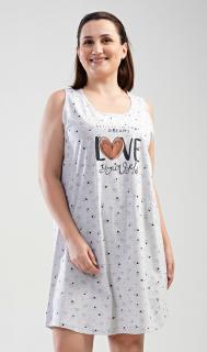 Dámská noční košile na ramínka Love  2XL šedá