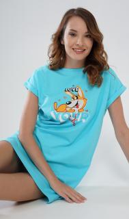 Dámská noční košile s krátkým rukávem Love your self  S červená