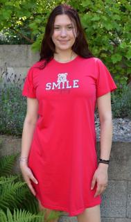 Dámská noční košile s krátkým rukávem Méďa Smile  S světle šedá