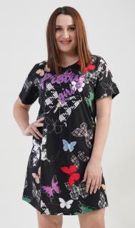 Dámská noční košile s krátkým rukávem Pretty girl  1XL černá