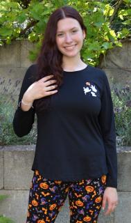 Dámské pyžamo dlouhé Halloween  XL černá