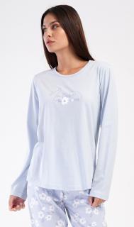 Dámské pyžamo dlouhé Nature lover  4XL světle modrá
