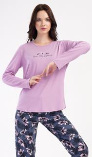 Dámské pyžamo dlouhé Violetta  4XL fialová