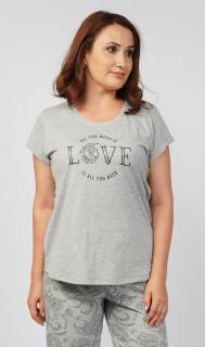 Dámské pyžamo kapri Love  4XL šedá