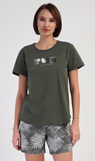 Dámské pyžamo šortky Barbora  XL khaki