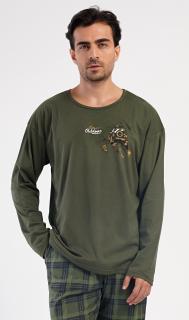 Pánské pyžamo dlouhé David  XXL khaki
