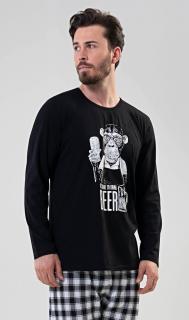 Pánské pyžamo dlouhé Opice  XL černá