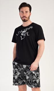 Pánské pyžamo šortky Live your life  M černá