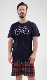Pánské pyžamo šortky Old bike  S tmavě modrá
