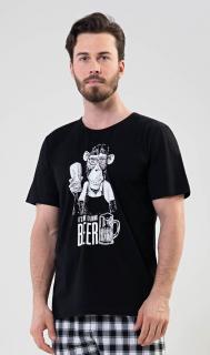 Pánské pyžamo šortky Opice  XL černá