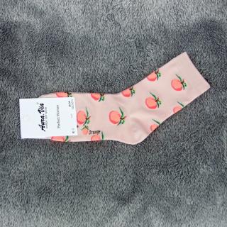 Veselé barevné ponožky ovoce (Orange)