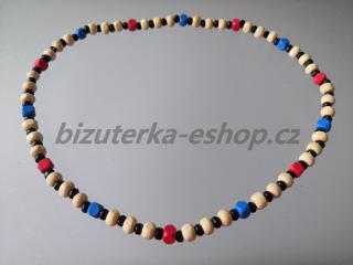 Dřevěné korále na krk čtyřbarevné BZ-071781 (bizuterka-eshop.cz)