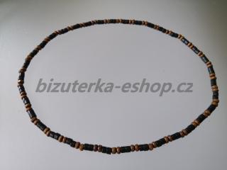 Dřevěné korálky na krk černo hnědé BZ-071726 (bizuterka-eshop.cz)