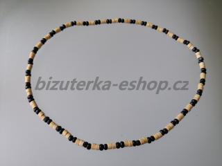 Dřevěné korálky na krk smetanovo černé BZ-071734 (bizuterka-eshop.cz)