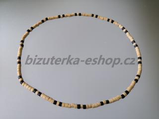 Dřevěné korálky na krk smetanovo černé BZ-071743 (bizuterka-eshop.cz)