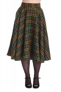 Banned Retro sukně Highland Green Velikost: L (UK 14)