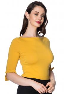 Banned Retro top Oonagh - Mustard Velikost: L (UK 14)