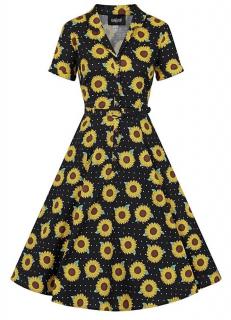 Collectif retro šaty Caterina - Sunflower Velikost: 3XL (UK 20)