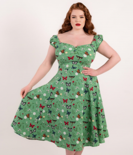 Collectif retro šaty Dolores - Butterfly Velikost: XS (UK 8)
